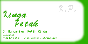 kinga petak business card