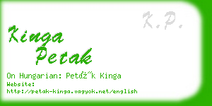 kinga petak business card